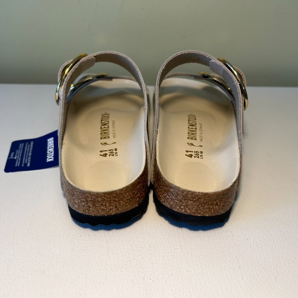Birkenstock Arizona Big Buckle Natural Leather Patent Sandals - Picture 9 of 15